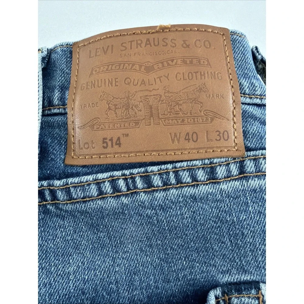 Vintage Levi's 514 Big E Premium Jeans Men's 40x30 Light Wash Straight Leg